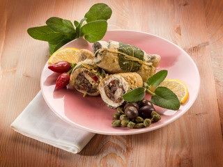swordfish stuffed with capers olives and sage