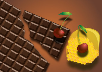 chocolate with honey and cherries