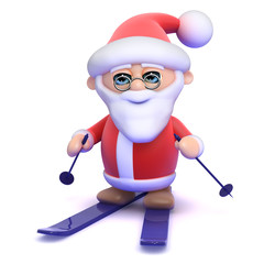 Santa is on his skis