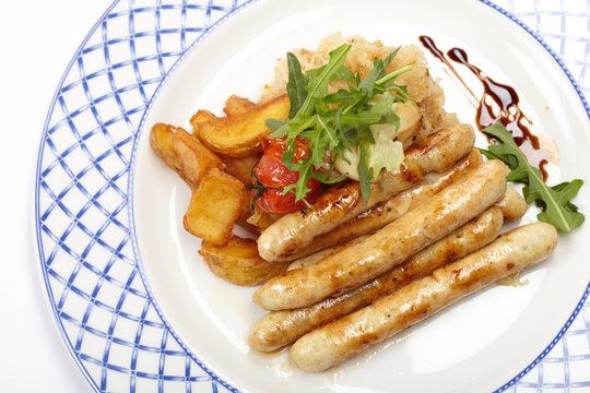 sausages and potatoes