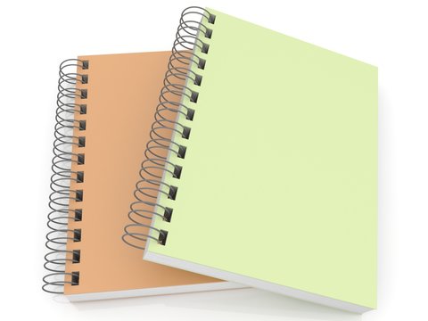 Two notebooks isolated over white