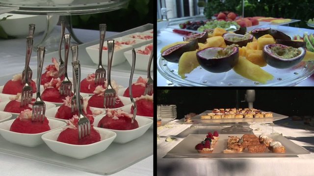 festa catering collage desser frutta antipasto
