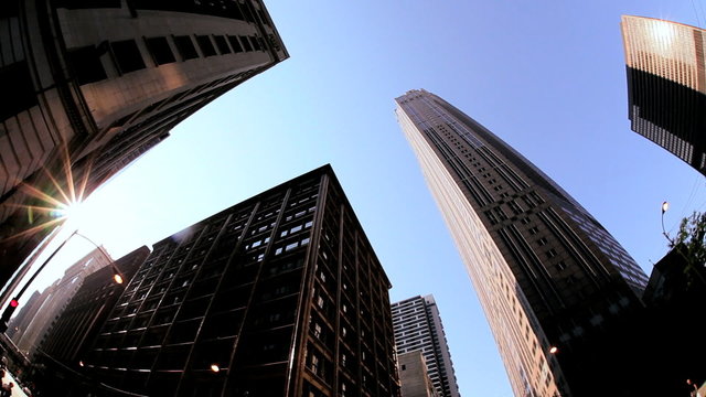 P.O.V.  Elevated Driving View of Chicago, USA