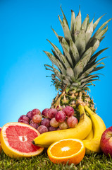 Health and fitness composition with light background