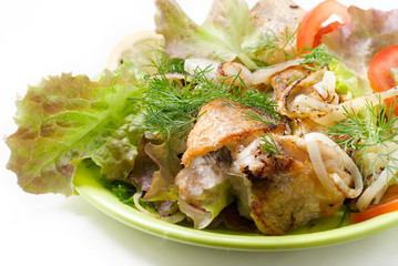 Pike perch with mix of vegetables