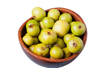 fresh guavas on a bowl