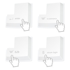 Set of stylized enter buttons (b2b, enter, ecommerce, secure)