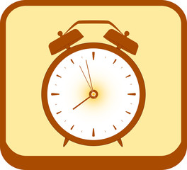 button with isolated retro alarm clock