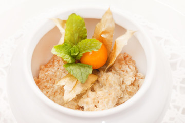 Hot porridge breakfast