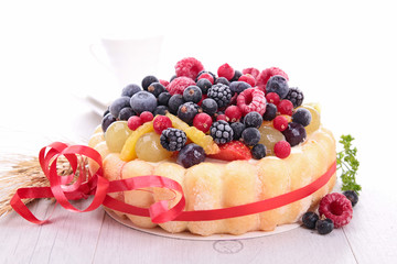 fruit cake, fruit charlotte