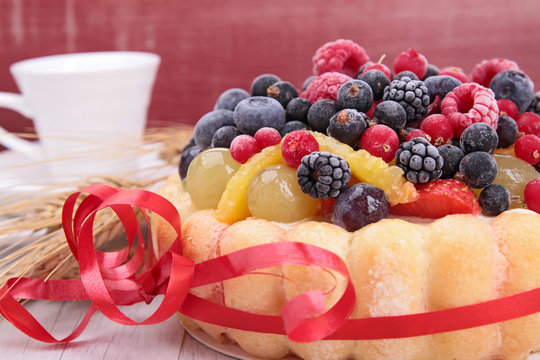 fruit cake, fruit charlotte