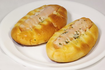 Bread with sausage cheese