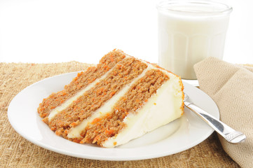 Carrot cake and milk