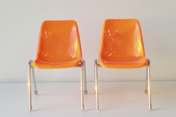 The orange  two chair
