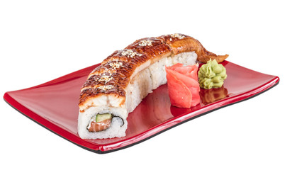 Japanese traditional Cuisine - Maki Roll with Cucumber , Cream C
