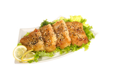 Roasted fish with lemon