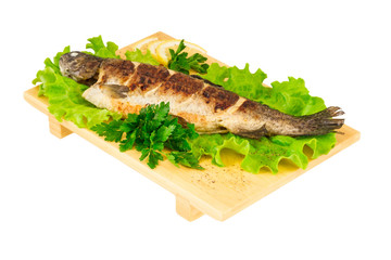 Roasted striped sea bass