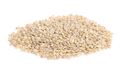 Pile of Pearl Barley isolated on white