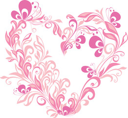 Lacy heart with floral ornament