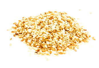 sesame heap on white background
