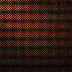 A realistic cooper carbon fiber weave background or texture