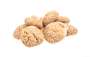 Heap of delicious  cookies isolated on white background