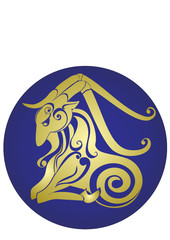 Capricorn. Astrology sign. Vector zodiac