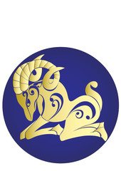 Aries. Astrology sign. Vector zodiac