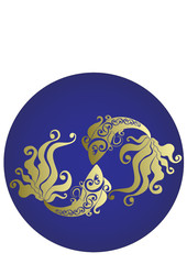 Pisces. Astrology sign. Vector zodiac