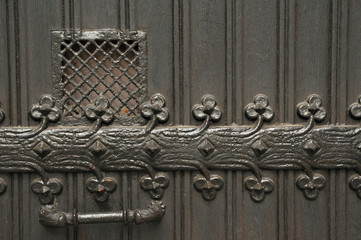 Wooden gates of the Cathedral St. Michael