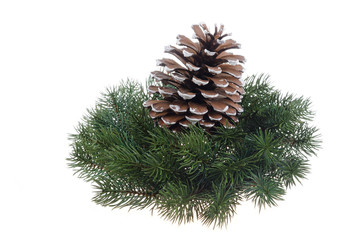 Christmas decoration wreath and fir-cone