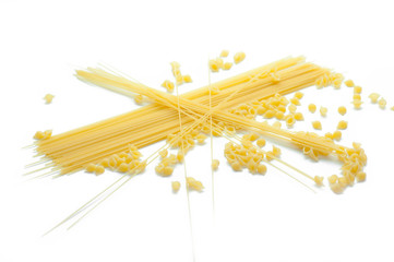 Spaghetti isolated on white