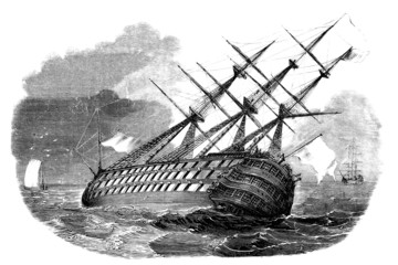 Sailing Ship - 18th century - obrazy, fototapety, plakaty