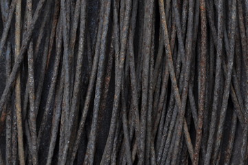 Old rusty steel wire construction