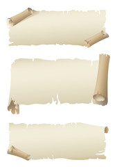 old scroll paper banners vector set