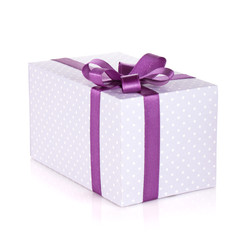 Fototapeta premium Blue gift box with ribbon and bow