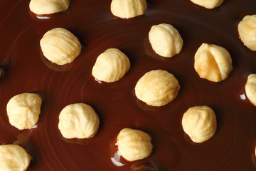 Chocolate flows with nuts