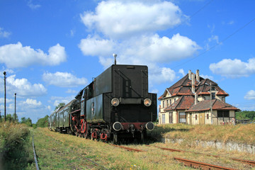 Fototapeta na wymiar Steam train at the station