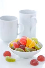 Colourful jelly fruits