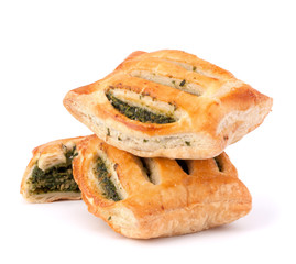 Puff pastry bun isolated on white background.