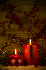 Two candles Christmas decoration