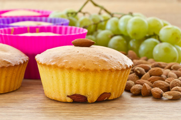 muffins with almonds and fruit