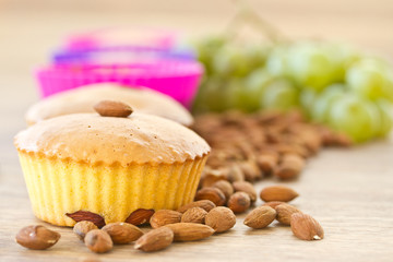 muffins with almonds and fruit