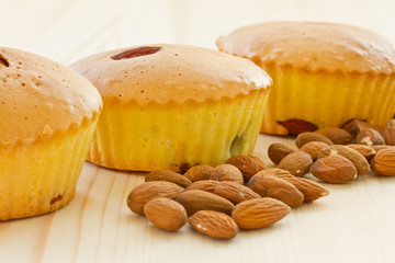 muffins with almonds and fruit