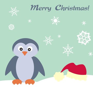 Weihnachtlicher Gruß mit Pinguin