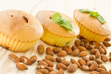 muffins with almonds and fruit