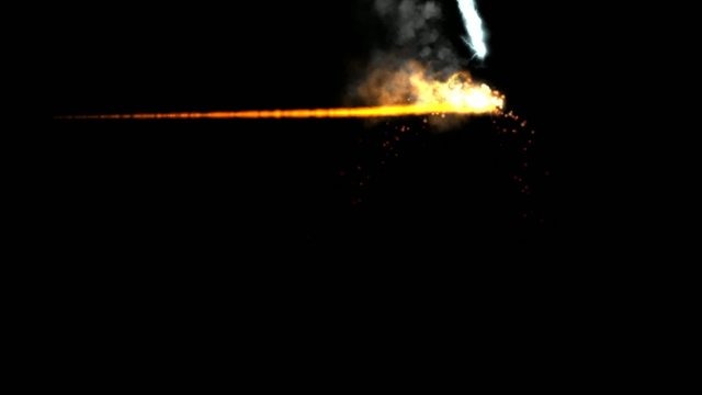 Lightning strike, leaving the lava behind with black screen