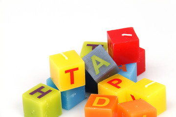 colorful cubes with letters