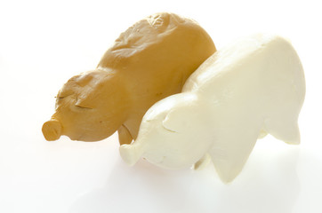 Beautiful cheese   like a little pig