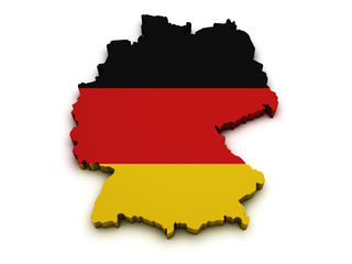 Fototapeta premium Germany Flag Map Shape